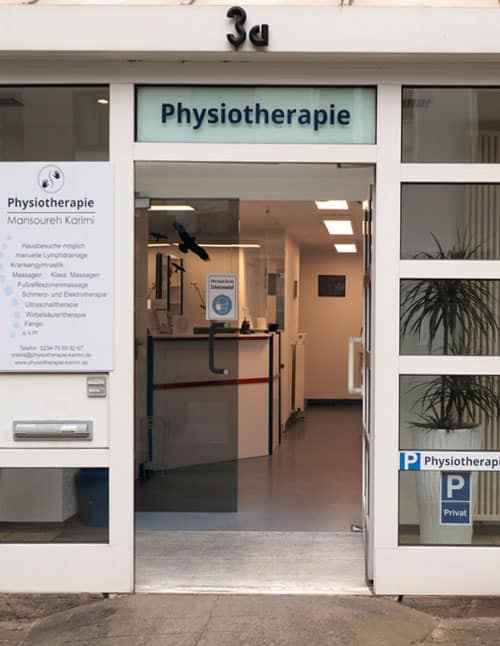 EIngang der Physiotherapie Praxis Bochum
